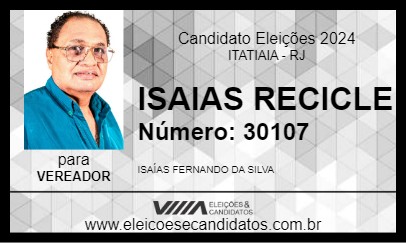 Candidato ISAIAS RECICLE 2024 - ITATIAIA - Eleições