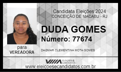 Candidato DUDA GOMES 2024 - CONCEIÇÃO DE MACABU - Eleições