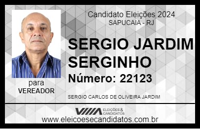 Candidato SERGIO JARDIM SERGINHO 2024 - SAPUCAIA - Eleições