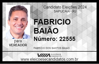 Candidato FABRICIO BAIÃO 2024 - SAPUCAIA - Eleições