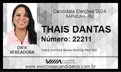 Candidato THAIS DANTAS 2024 - SAPUCAIA - Eleições