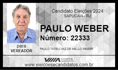 Candidato PAULO WEBER 2024 - SAPUCAIA - Eleições