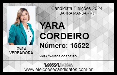 Candidato YARA CORDEIRO 2024 - BARRA MANSA - Eleições