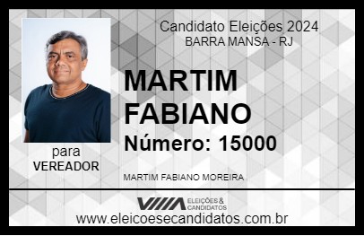 Candidato MARTIM FABIANO 2024 - BARRA MANSA - Eleições