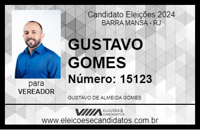 Candidato GUSTAVO GOMES 2024 - BARRA MANSA - Eleições