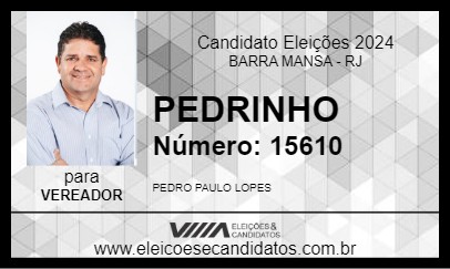 Candidato PEDRINHO 2024 - BARRA MANSA - Eleições