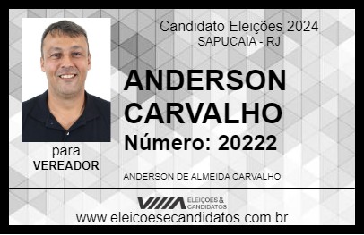 Candidato ANDERSON CARVALHO 2024 - SAPUCAIA - Eleições