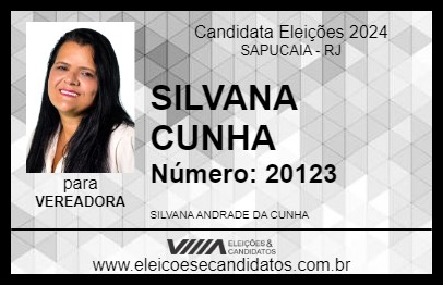 Candidato SILVANA CUNHA 2024 - SAPUCAIA - Eleições