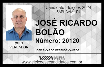 Candidato JOSÉ RICARDO  BOLÃO 2024 - SAPUCAIA - Eleições