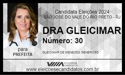 Candidato DRA GLEICIMAR 2024 - SÃO JOSÉ DO VALE DO RIO PRETO - Eleições