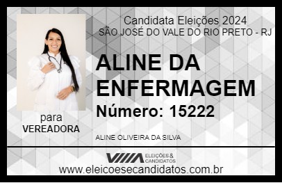 Candidato ALINE DA ENFERMAGEM 2024 - SÃO JOSÉ DO VALE DO RIO PRETO - Eleições