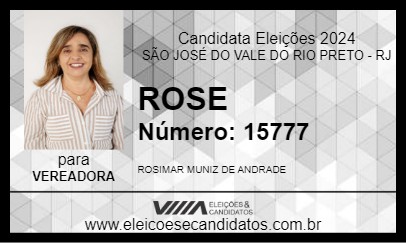 Candidato ROSE 2024 - SÃO JOSÉ DO VALE DO RIO PRETO - Eleições