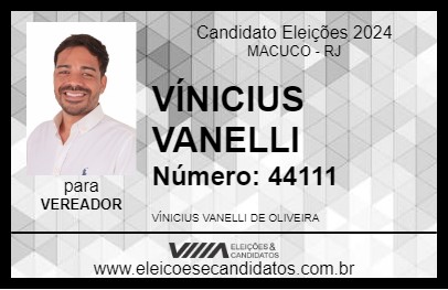 Candidato VÍNICIUS VANELLI 2024 - MACUCO - Eleições