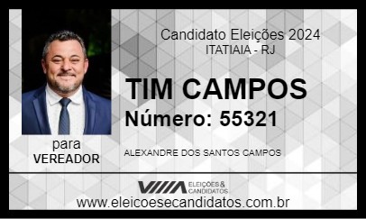 Candidato TIM CAMPOS 2024 - ITATIAIA - Eleições