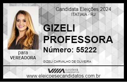 Candidato GIZELI PROFESSORA 2024 - ITATIAIA - Eleições