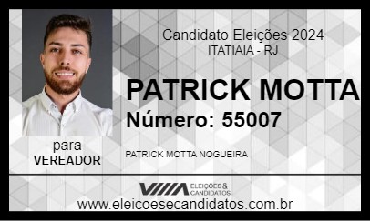 Candidato PATRICK MOTTA 2024 - ITATIAIA - Eleições