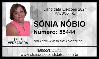 Candidato SÔNIA NÓBIO 2024 - MACUCO - Eleições