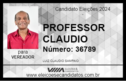 Candidato PROFESSOR CLAUDIO 2024 - ITATIAIA - Eleições