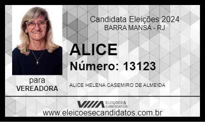 Candidato ALICE 2024 - BARRA MANSA - Eleições