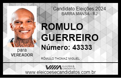 Candidato ROMULO GUERREIRO 2024 - BARRA MANSA - Eleições