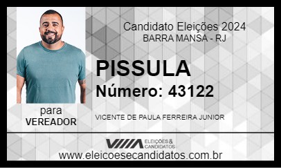 Candidato PISSULA 2024 - BARRA MANSA - Eleições