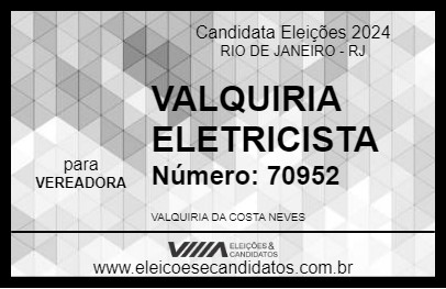 Candidato VALQUIRIA ELETRICISTA 2024 - RIO DE JANEIRO - Eleições