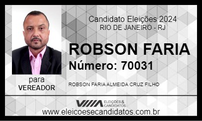 Candidato ROBSON FARIA 2024 - RIO DE JANEIRO - Eleições