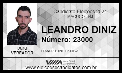 Candidato LEANDRO DINIZ 2024 - MACUCO - Eleições