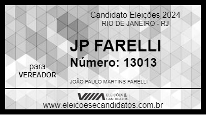 Candidato JP FARELLI 2024 - RIO DE JANEIRO - Eleições