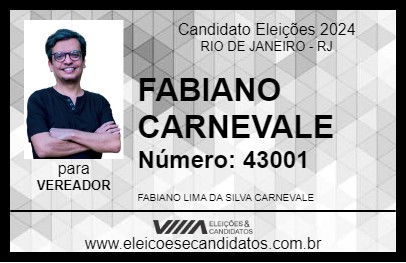 Candidato FABIANO CARNEVALE 2024 - RIO DE JANEIRO - Eleições