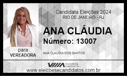 Candidato ANA CLÁUDIA 2024 - RIO DE JANEIRO - Eleições