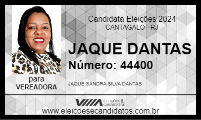 Candidato JAQUE DANTAS 2024 - CANTAGALO - Eleições