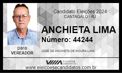 Candidato ANCHIETA LIMA 2024 - CANTAGALO - Eleições