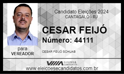 Candidato CESAR FEIJÓ 2024 - CANTAGALO - Eleições