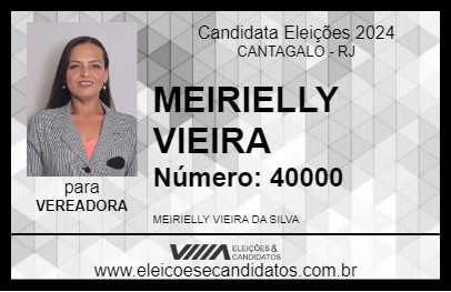 Candidato MEIRIELLY VIEIRA 2024 - CANTAGALO - Eleições