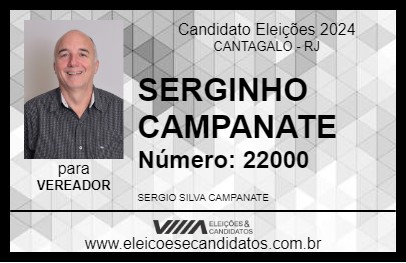 Candidato SERGINHO CAMPANATE 2024 - CANTAGALO - Eleições