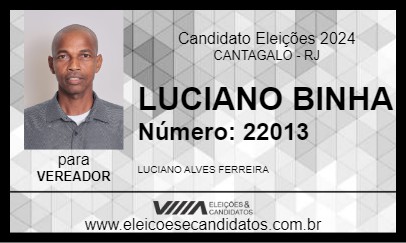 Candidato LUCIANO BINHA 2024 - CANTAGALO - Eleições