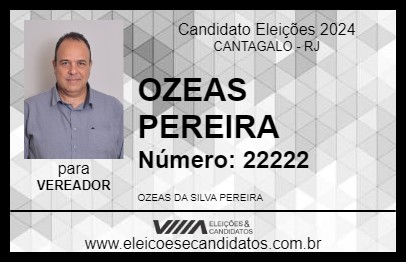 Candidato OZEAS PEREIRA 2024 - CANTAGALO - Eleições