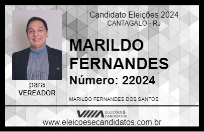 Candidato MARILDO FERNANDES 2024 - CANTAGALO - Eleições