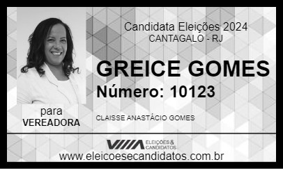 Candidato GREICE GOMES 2024 - CANTAGALO - Eleições