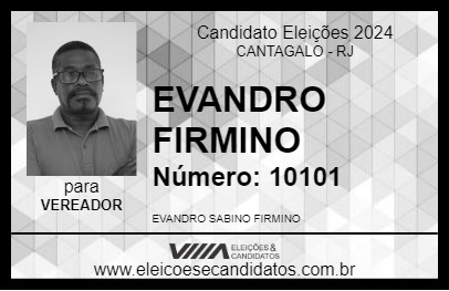 Candidato EVANDRO FIRMINO 2024 - CANTAGALO - Eleições