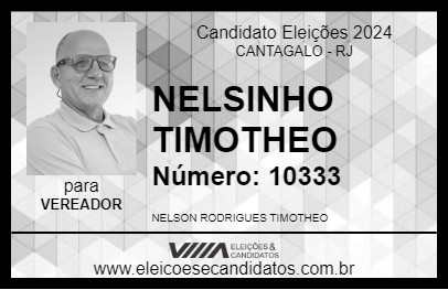 Candidato NELSINHO TIMOTHEO 2024 - CANTAGALO - Eleições