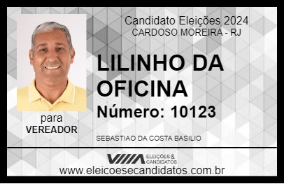 Candidato LILINHO DA OFICINA 2024 - CARDOSO MOREIRA - Eleições