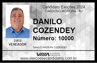 Candidato DANILO COZENDEY 2024 - CARDOSO MOREIRA - Eleições