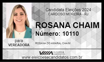 Candidato ROSANA CHAIM 2024 - CARDOSO MOREIRA - Eleições