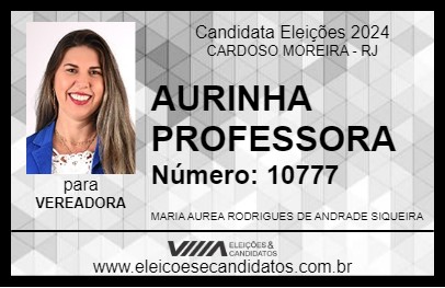 Candidato AURINHA PROFESSORA 2024 - CARDOSO MOREIRA - Eleições