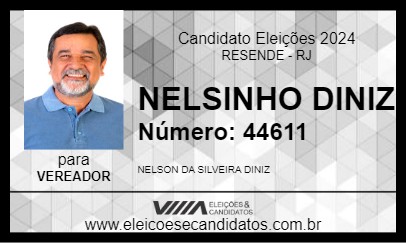 Candidato NELSINHO DINIZ 2024 - RESENDE - Eleições