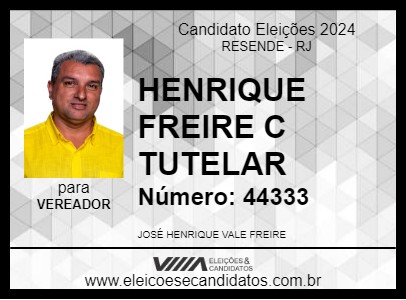 Candidato HENRIQUE FREIRE C TUTELAR 2024 - RESENDE - Eleições