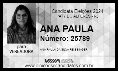 Candidato ANA PAULA 2024 - PATY DO ALFERES - Eleições