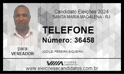 Candidato TELEFONE 2024 - SANTA MARIA MADALENA - Eleições